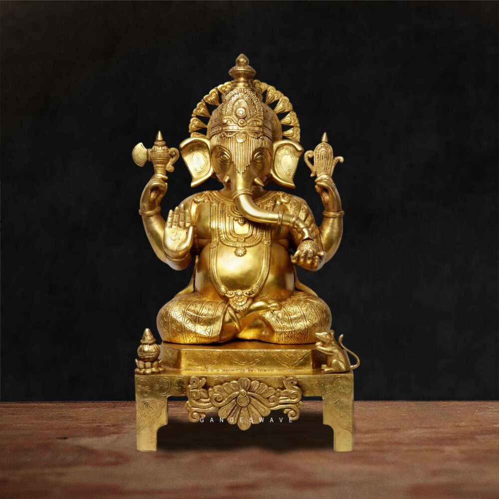 Superfine Brass Lord Ganesha Murti - 27 inches