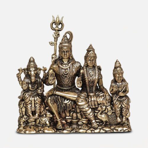 Superfine Brass Shiv Parivar Idol - 5 inches