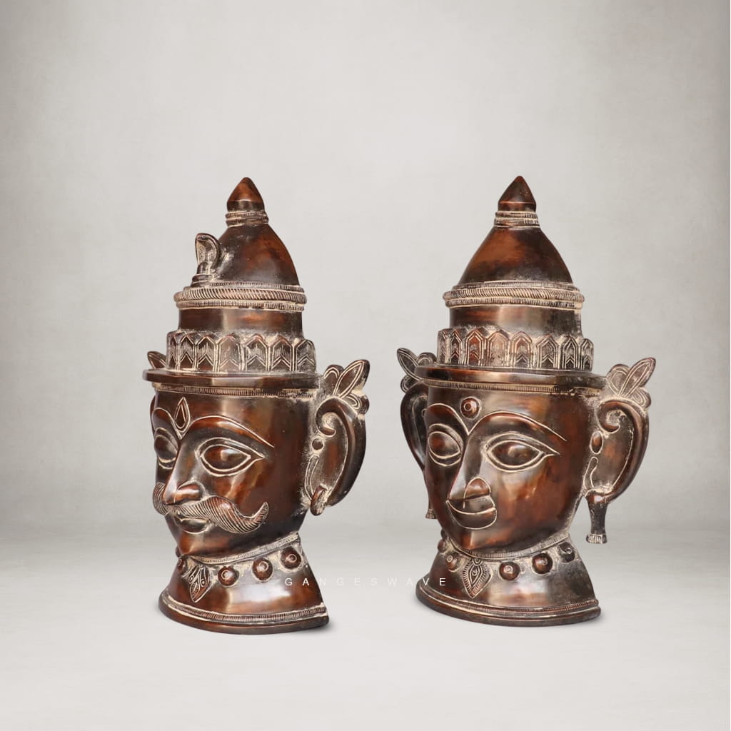 Vintage Finish Shiv-Gauri Mukhlingam Decorative - 15 inches - Image 3