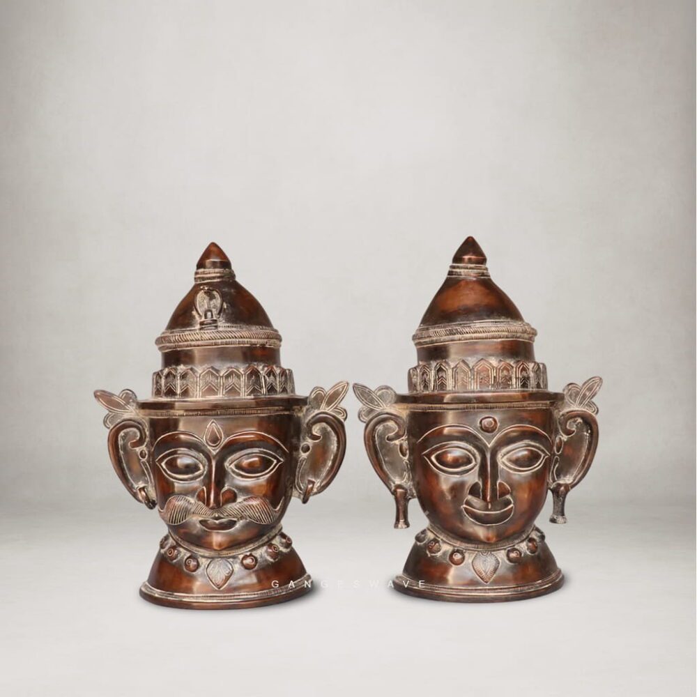 Vintage Finish Shiv-Gauri Mukhlingam Decorative - 15 inches