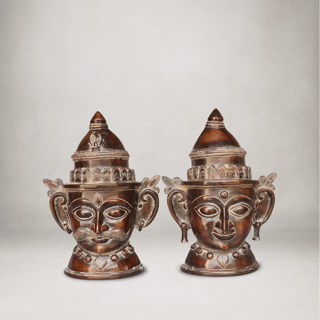 Vintage Finish Shiv-Gauri Mukhlingam Decorative - 15 inches