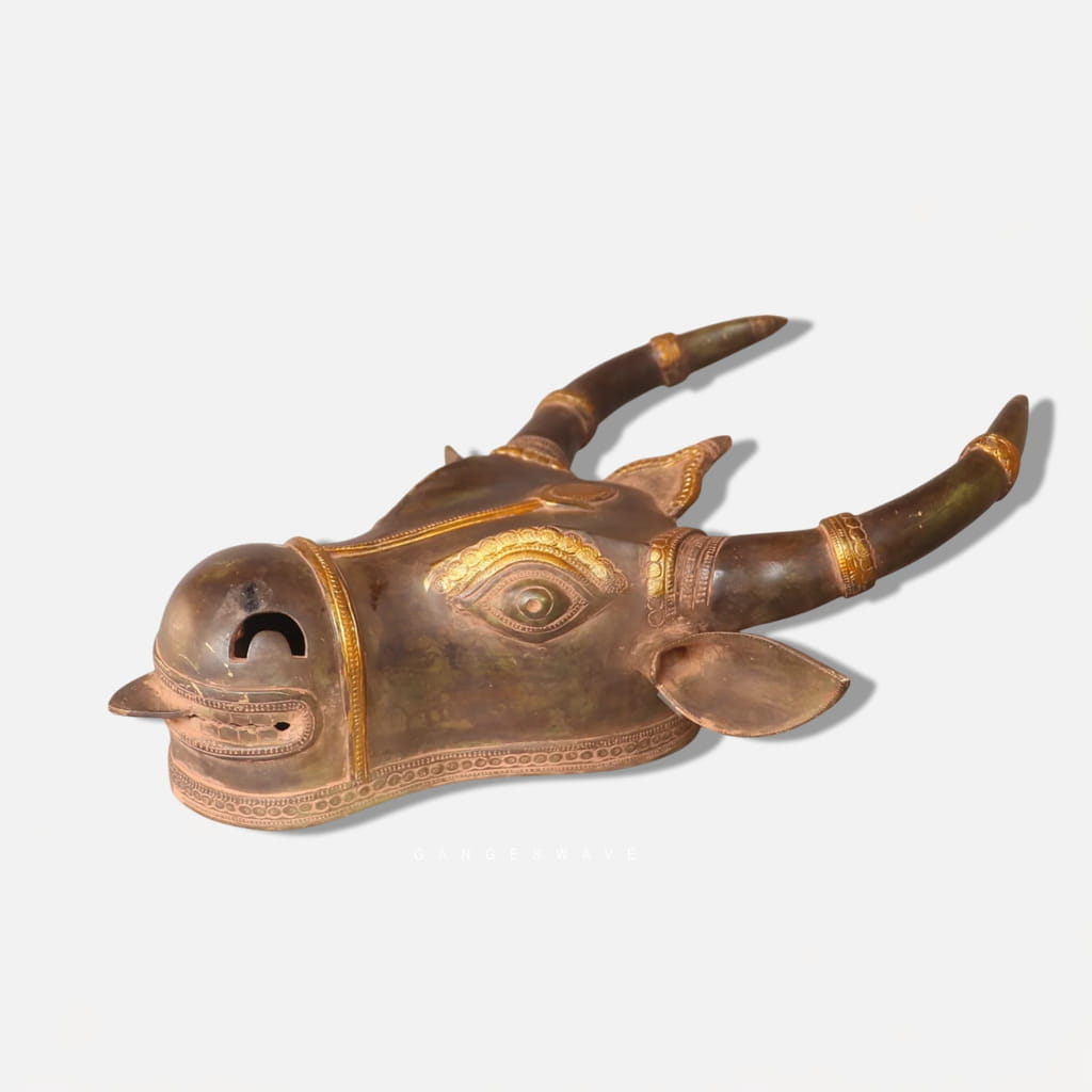 Vintage Brass Bull Head Wall Decor - 17.5 inches - Image 5