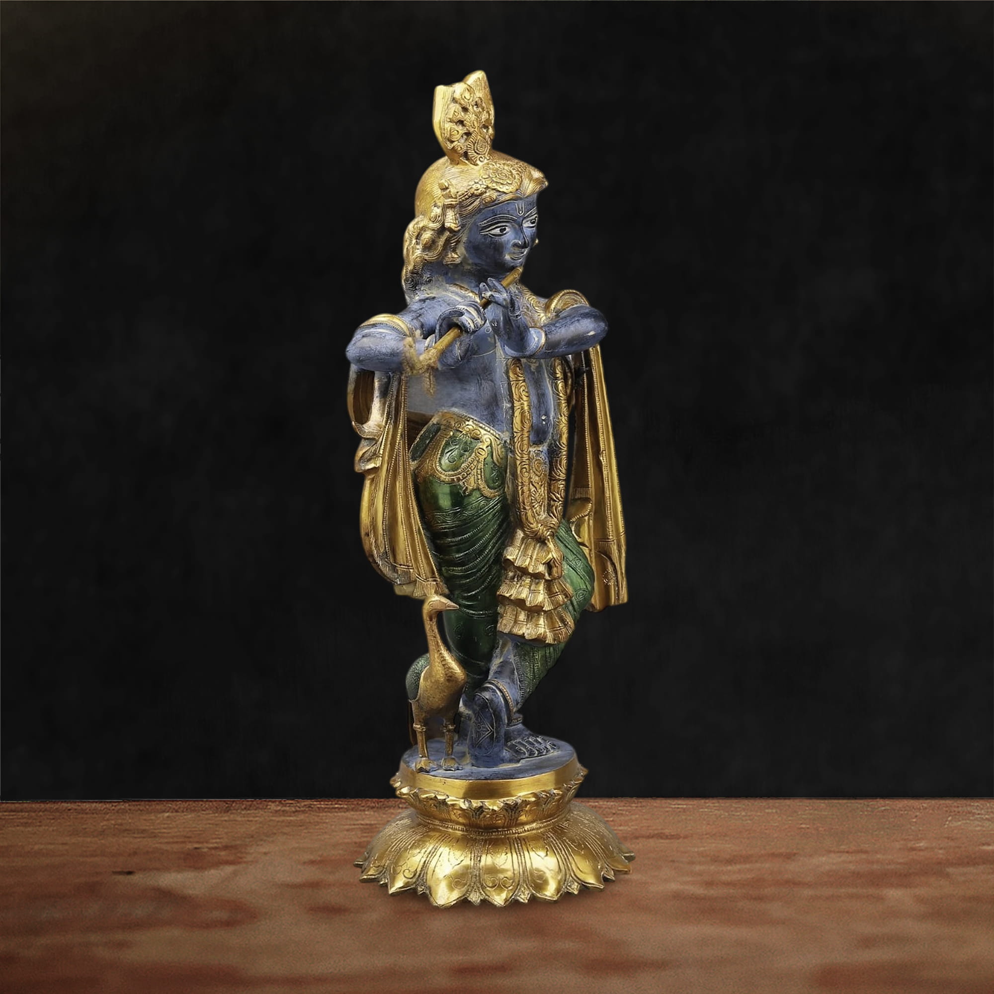 Artisanal Brass Krishna Statue – 20 inches - Image 5