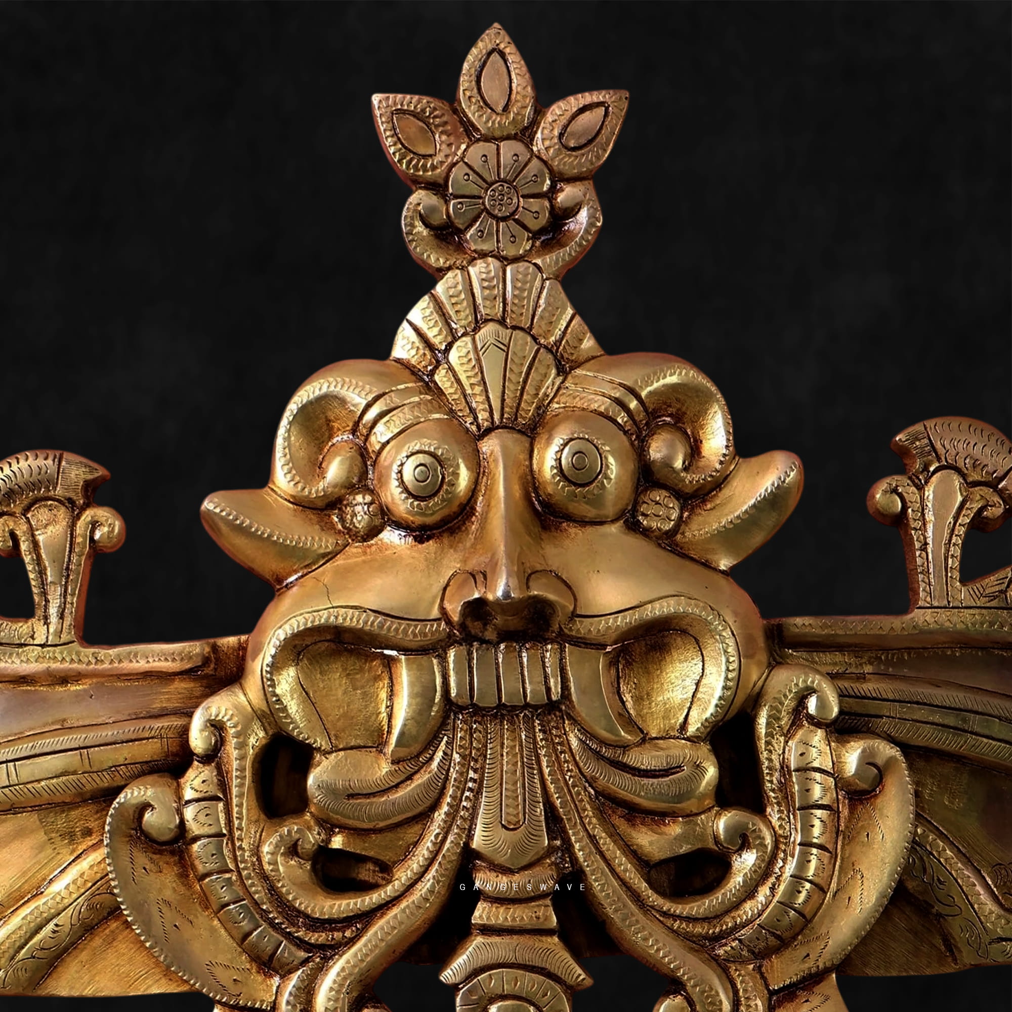 Large Brass Kirtimukha Prabhavali Arch - 23 inches - Image 2