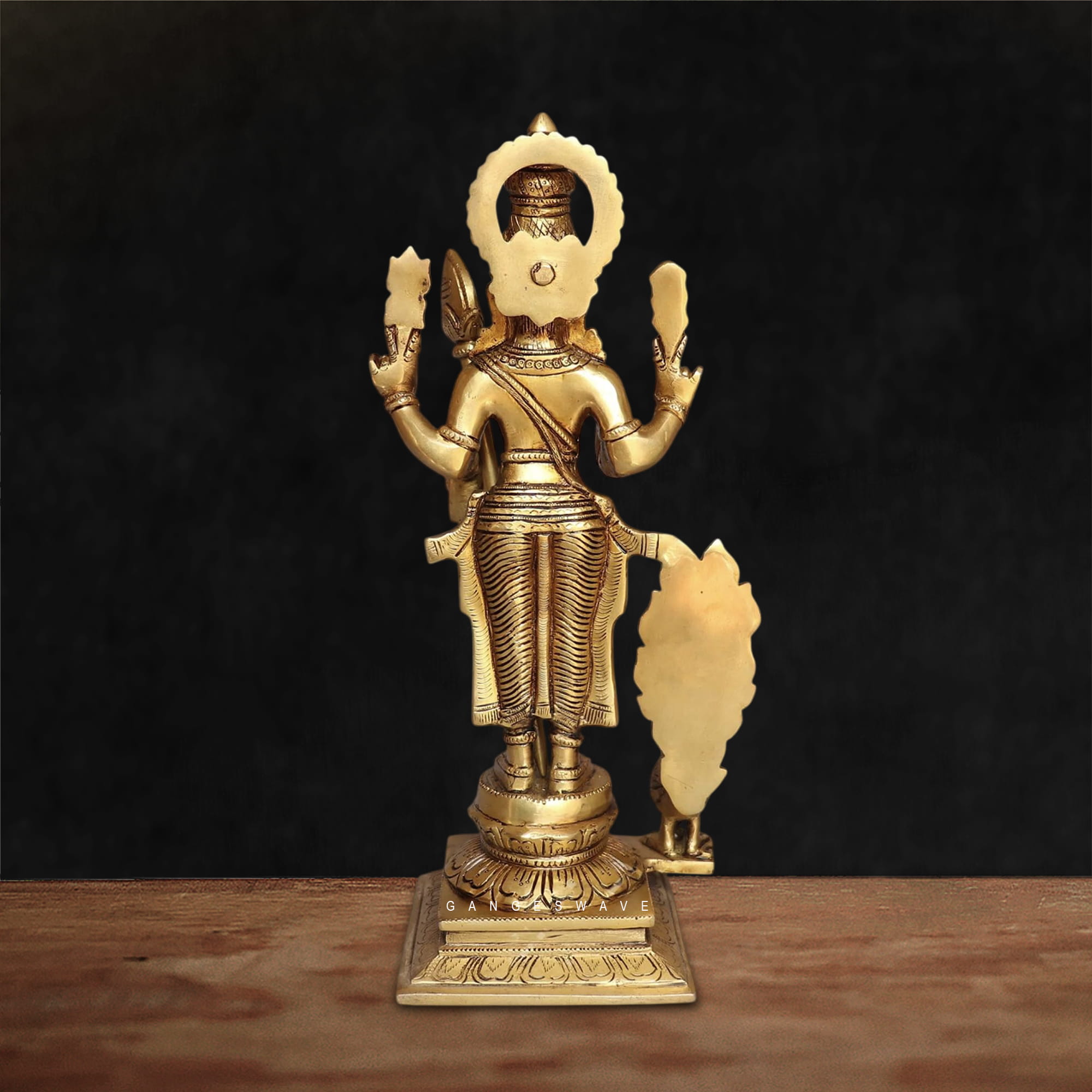 Brass Lord Murugan Statue with Peacock - 15 inches - Image 6