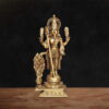 Brass Lord Murugan Statue with Peacock