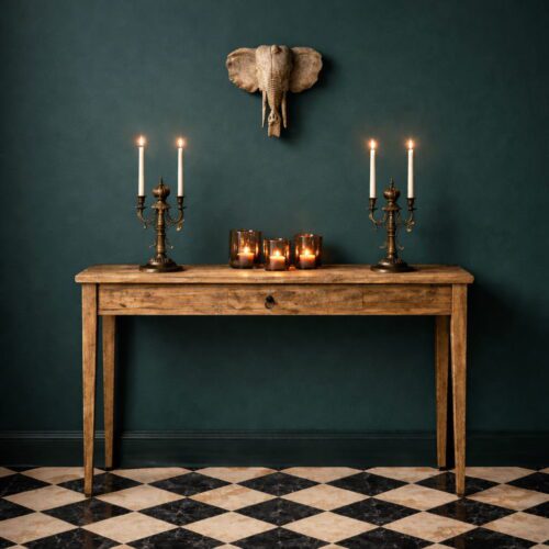 Vintage Brass Dual Arm Candle Holder Stand - 16 inches