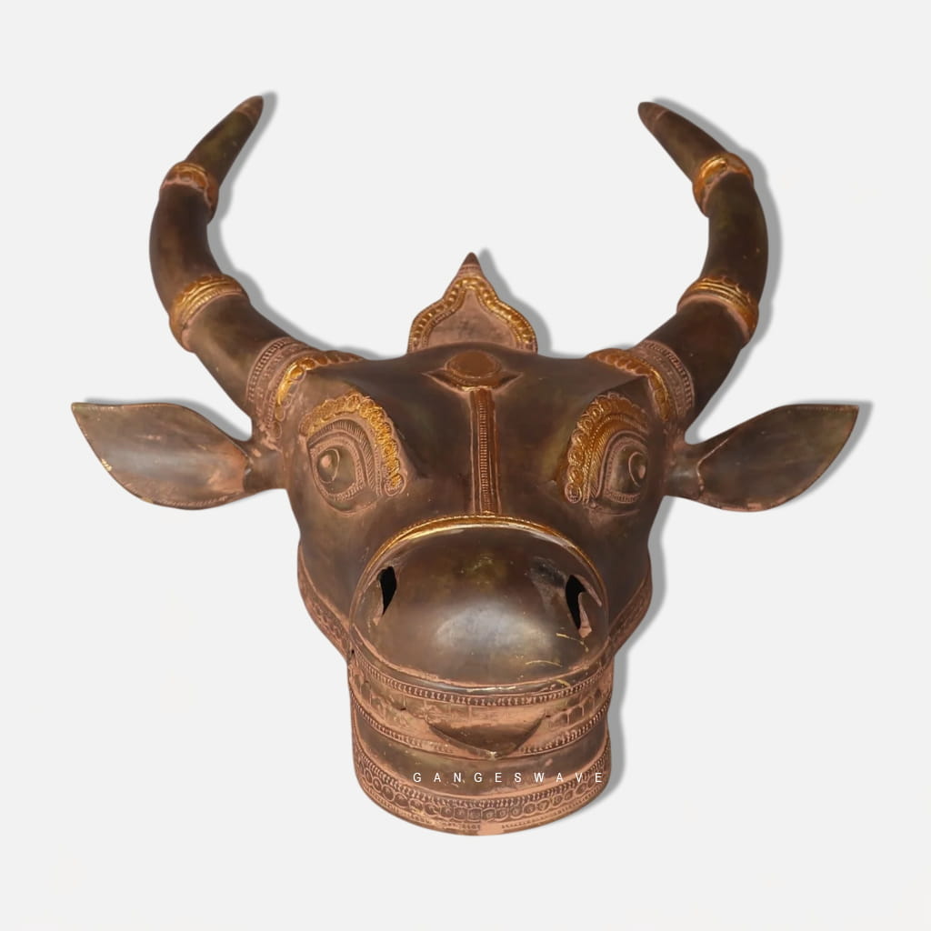 Vintage Brass Bull Head Wall Decor - 17.5 inches - Image 4