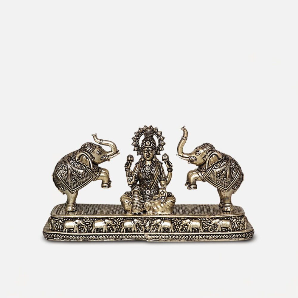 Gaja Lakshmi Superfine Brass Idol - 4 inches