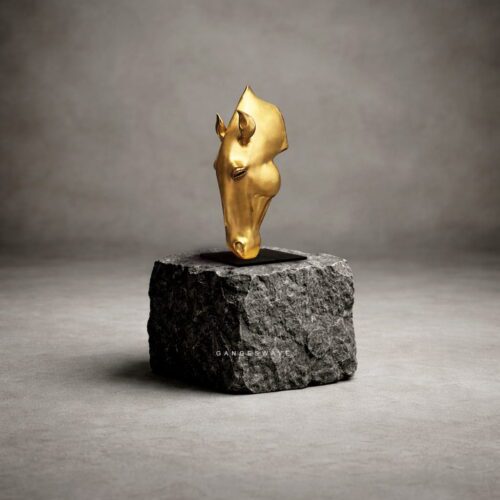 Abstract Horse Brass Sculpture | Handcrafted Luxury Décor Artifact