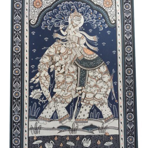 Krishna on Elephant - II [ 19 x 30 inches ]