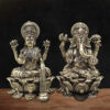 Superfine Brass Lakshmi Ganesh Idol - 5 inches