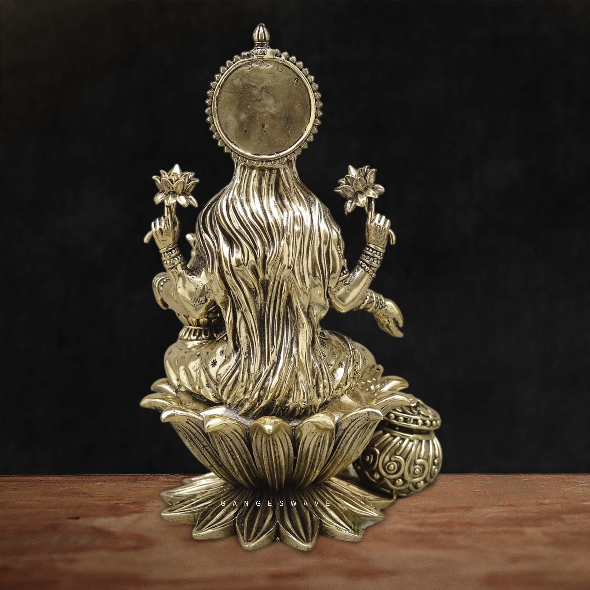 Superfine Brass MaLakshmi Idol - 10 inches - Image 4