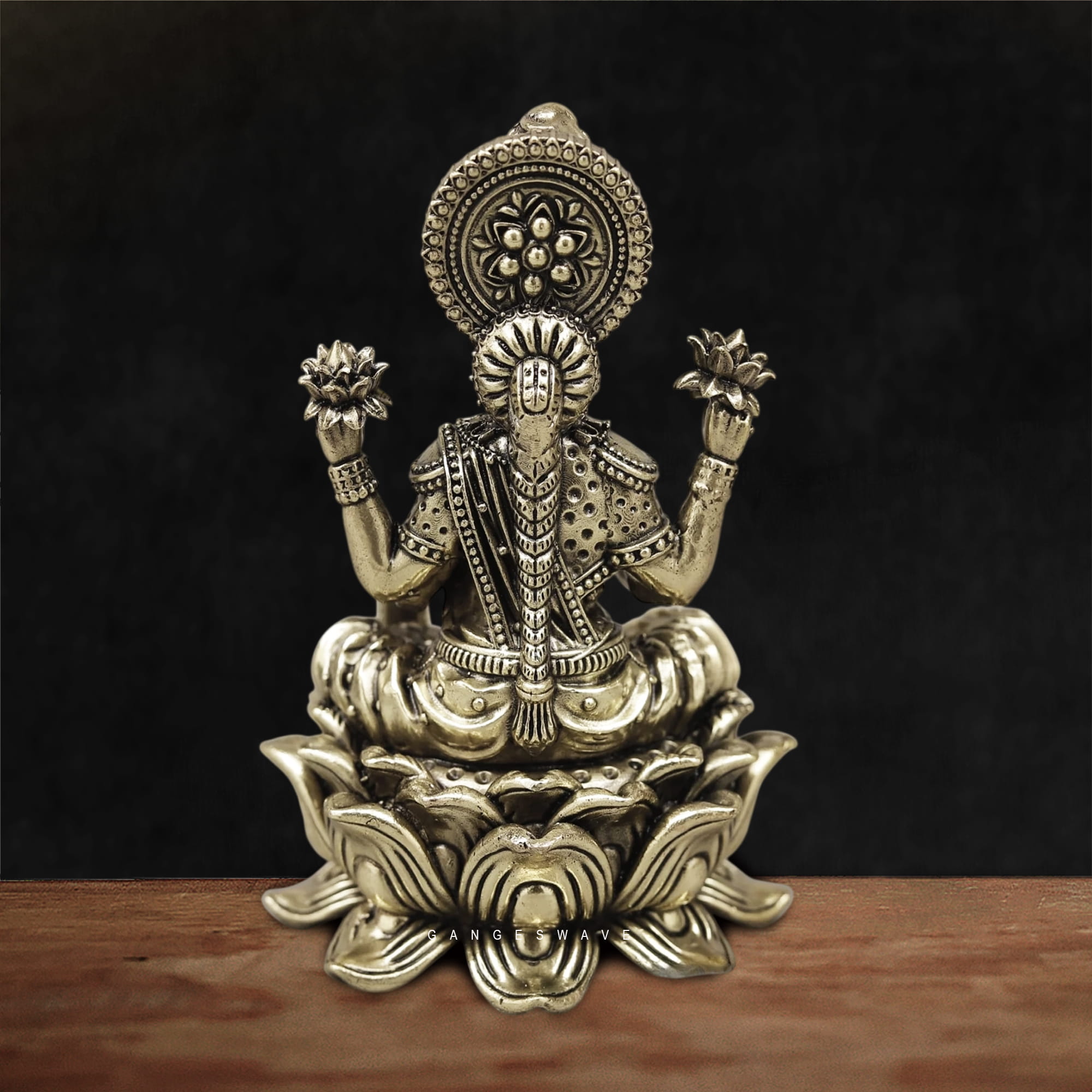 Superfine Brass Lakshmi Ganesh Idol - 5 inches - Image 4