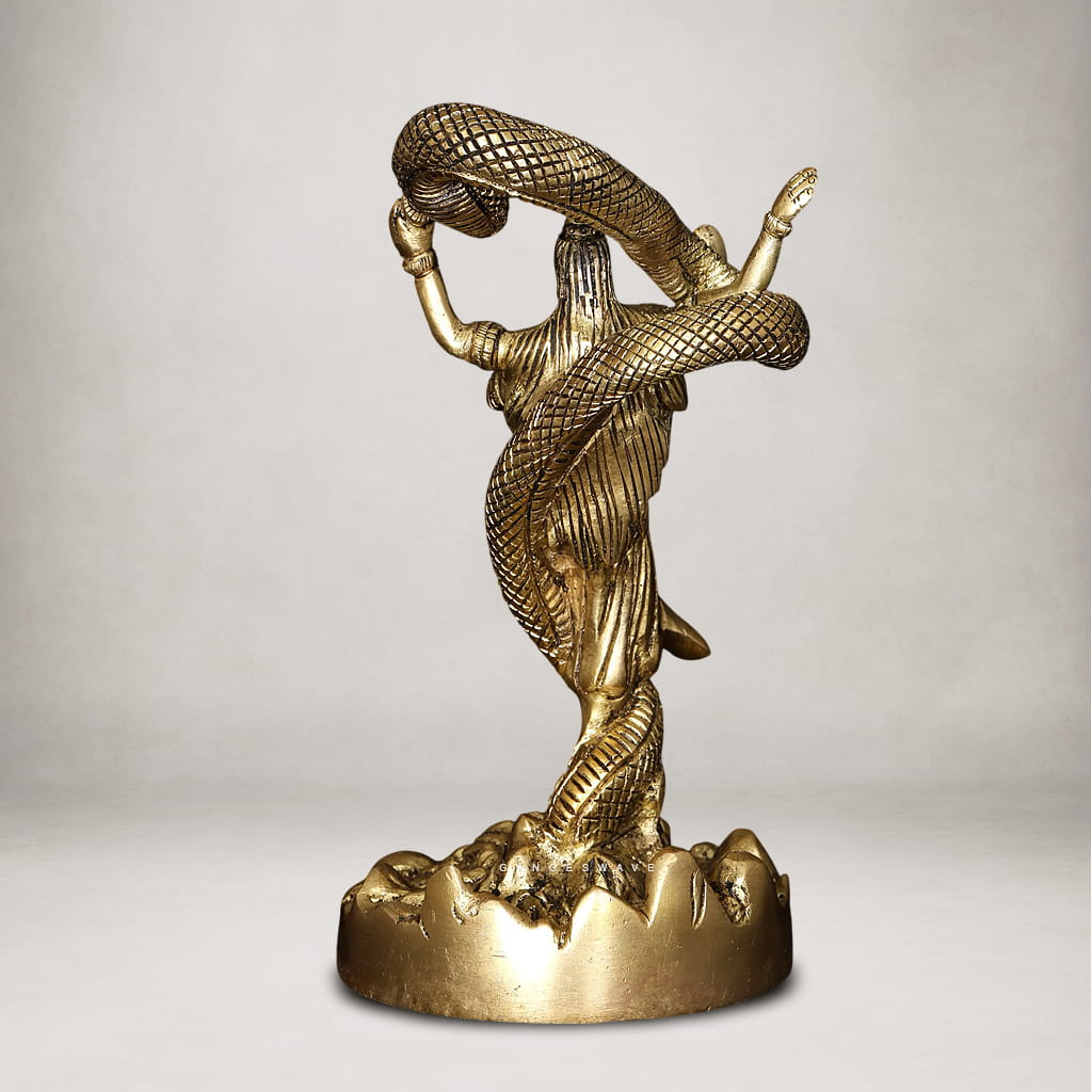 Brass Shiva with Vasuki Snake Statue - 6 inches - Image 3