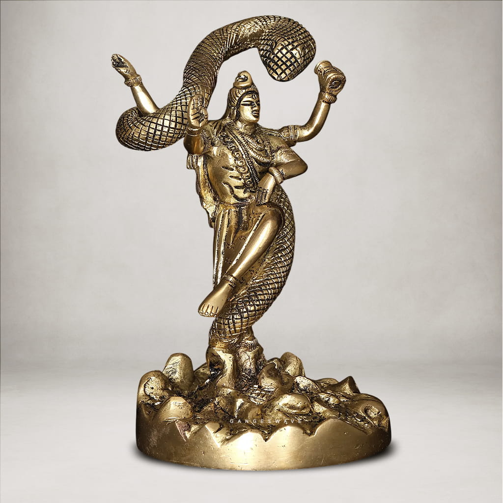 Brass Shiva with Vasuki Snake Statue - 6 inches - Image 4