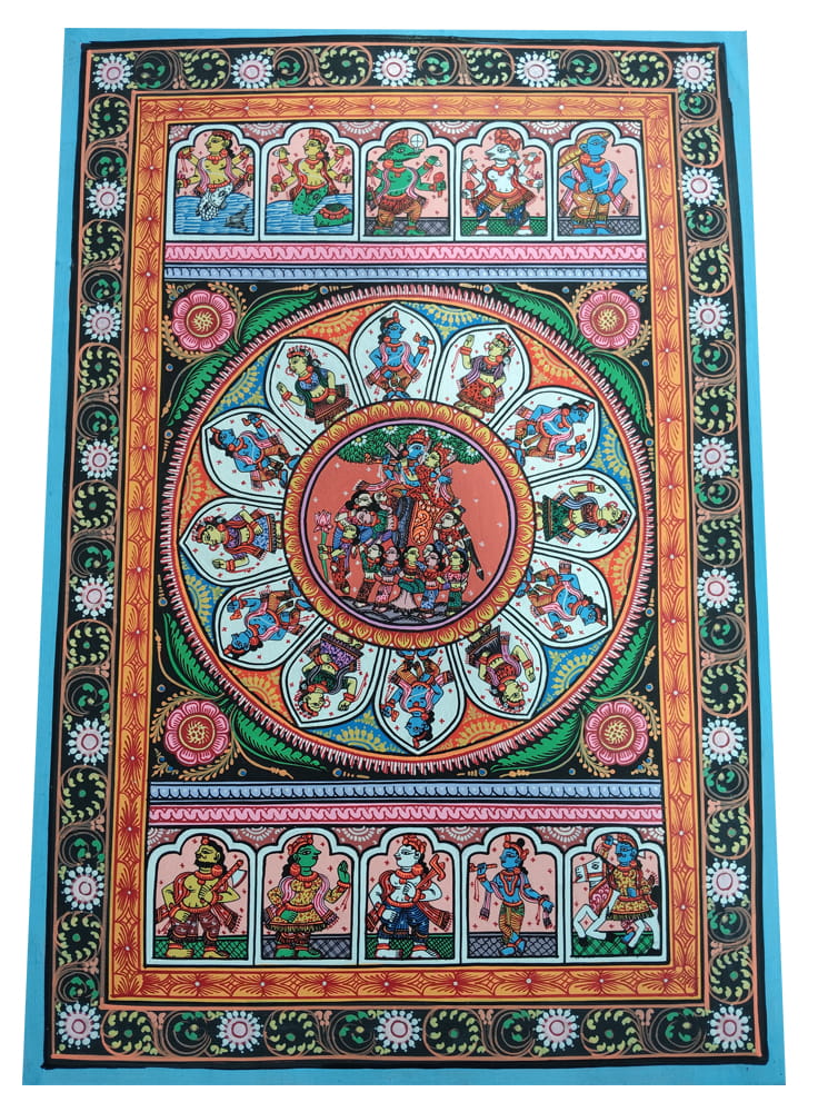 Radha Krishna Raas Leela Pattachitra Painting