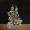 Radha Krishna Superfine Brass Idol with Peacock - 6 inches