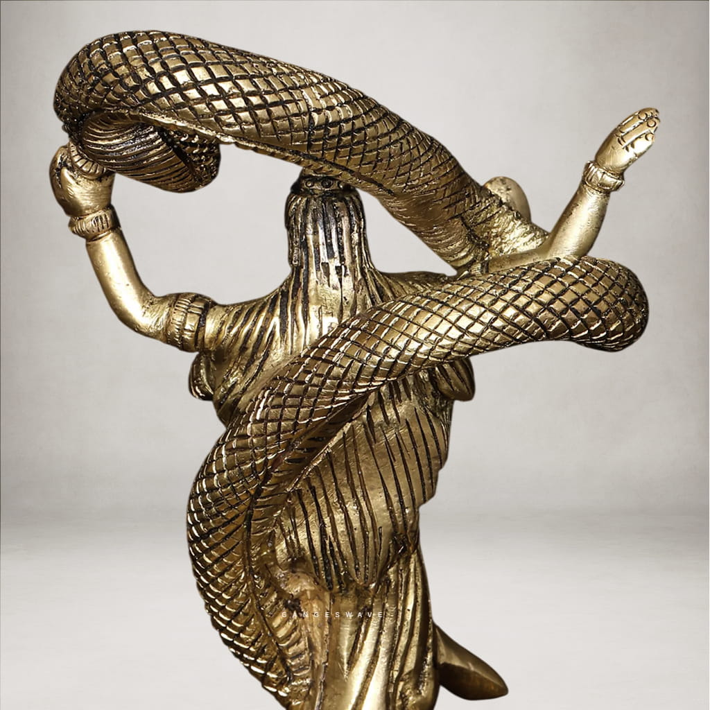 Brass Shiva with Vasuki Snake Statue - 6 inches - Image 6