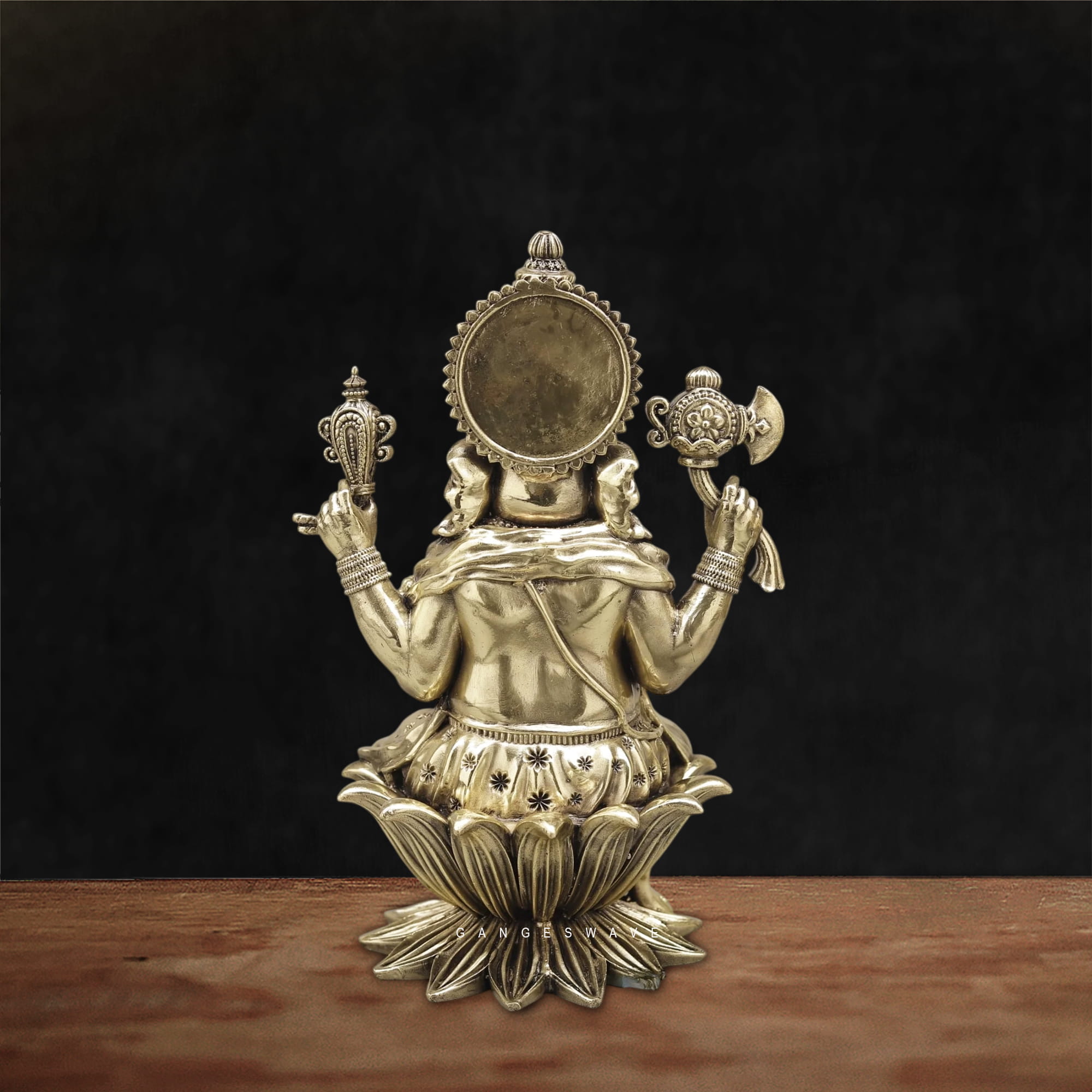 Superfine Brass MaLakshmi, Ganesh, MaSaraswati Idol - 10 inches - Image 19