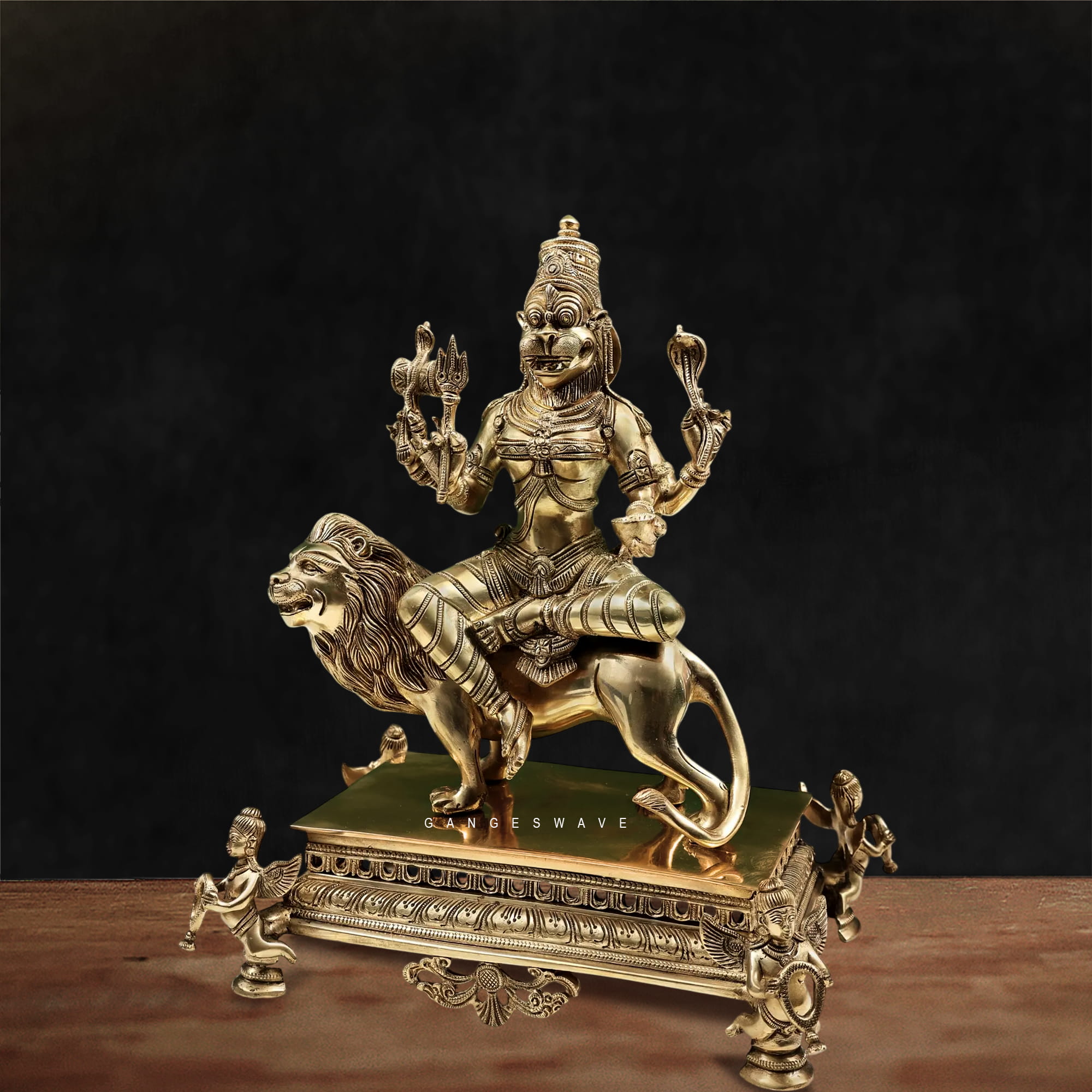 Superfine Brass Pratyangira Devi - 14 inches - Image 3