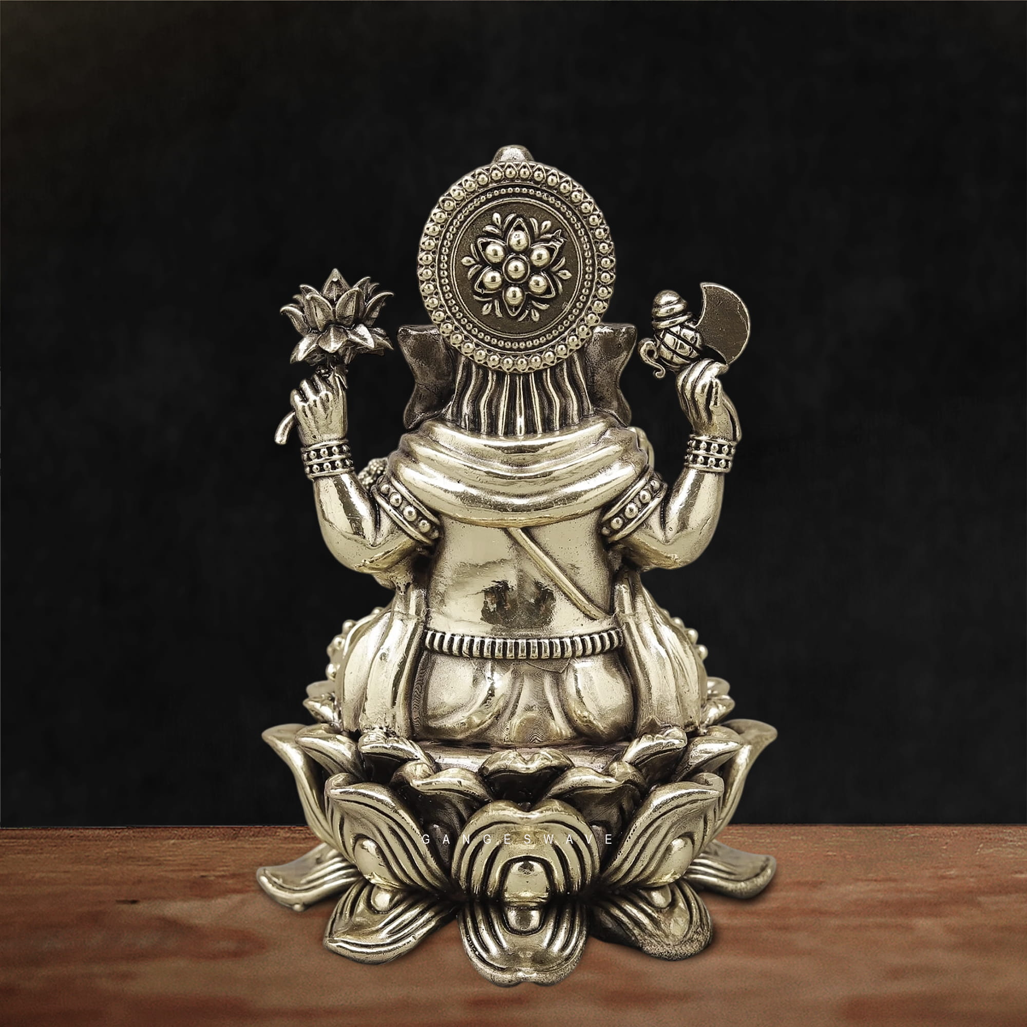 Superfine Brass Lakshmi Ganesh Idol - 5 inches - Image 6