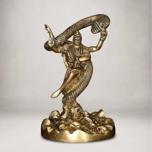 Brass Shiva with Vasuki Snake Statue - 6 inches