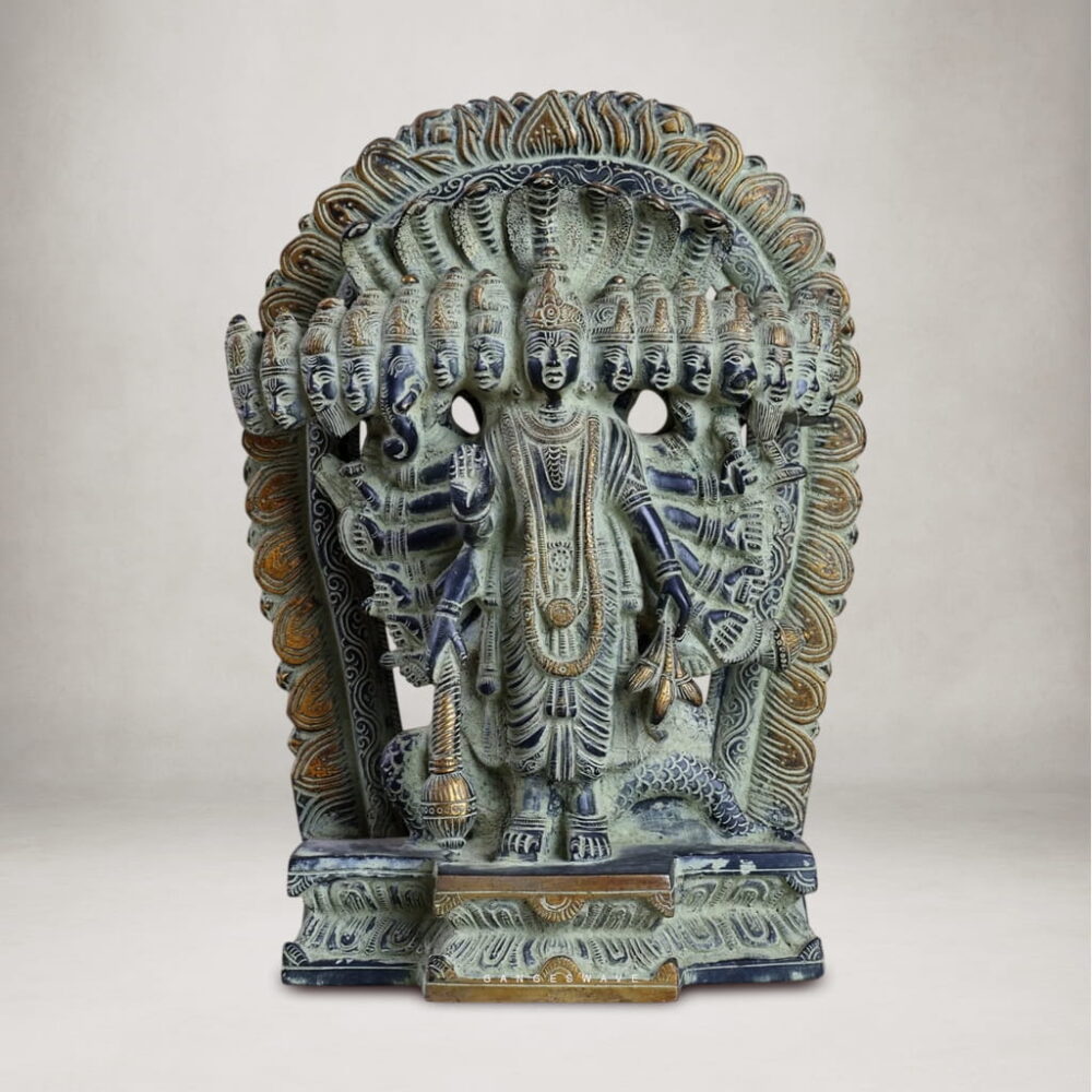 Vishnu Vishvarupa Brass Statue - 15 inches