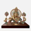 Brass Krishna Bust Statue with Meenakari Work - 13 inches