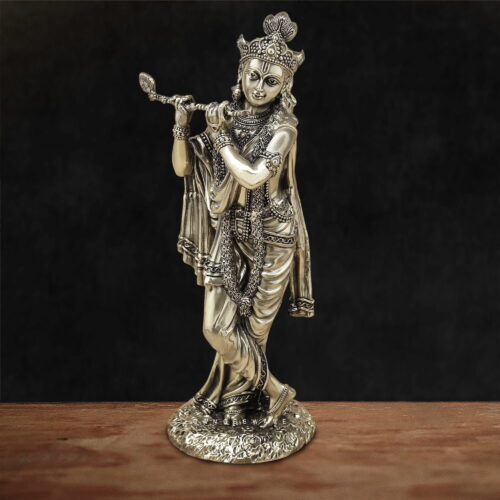 Krishna Superfine Brass Idol - 10 inches