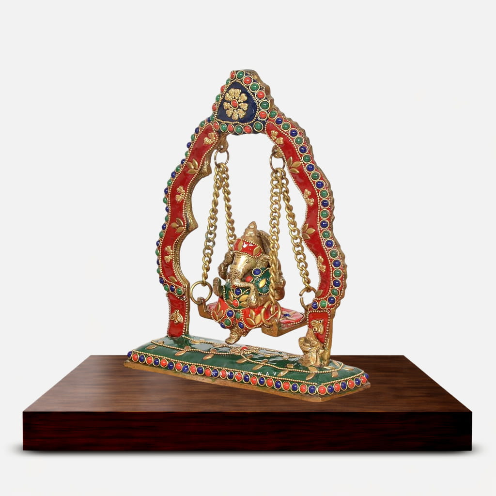 Meenakari Ganesha Jhula - 9 inches - Image 2
