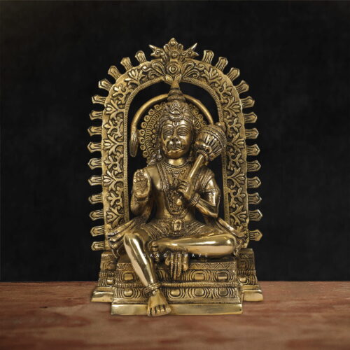 Hanumanji Brass Murti with Ornated Arch - 10.5 inches
