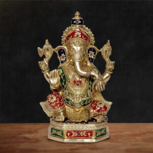 Meenakari-Brass-Ganesh-Murti
