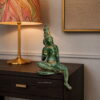 Vintage Green Patina Brass Parvati Figurine - 12 inches