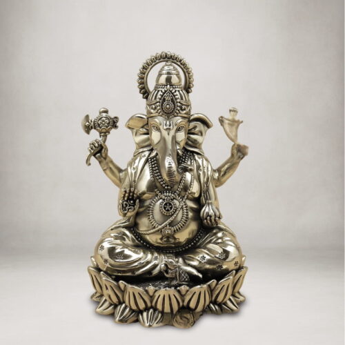 Superfine Brass Ganesha Idol - 6 inches