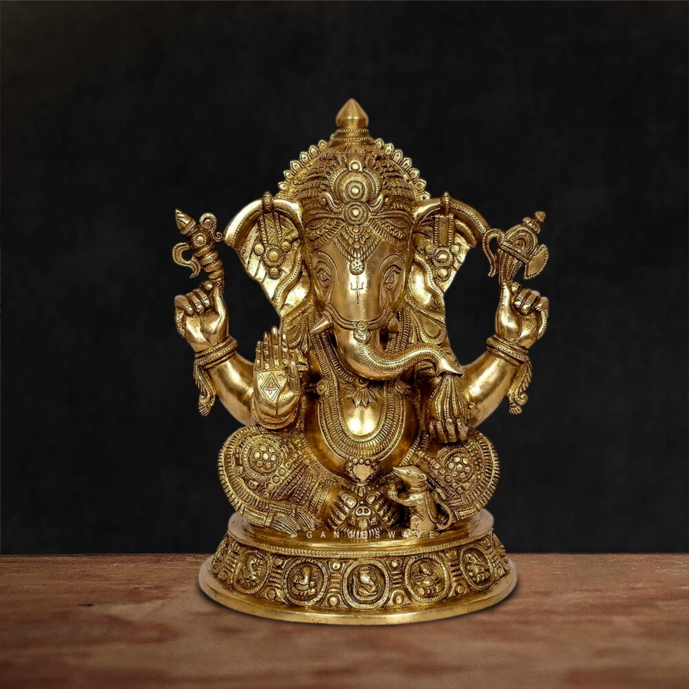 Superfine Brass Ganesha Murti - 15 inches