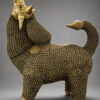 Artistic Abhaya Brass Nandi Sculpture - 60 inches