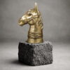 Brass Horse Head Sculpture Decor - 20 inches