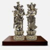 Handcrafted Superfine Brass Radha Krishna Statue on Lotus Pedestal with Antique Finish for Home Temple, Spiritual Décor and Luxury Interior Decoration