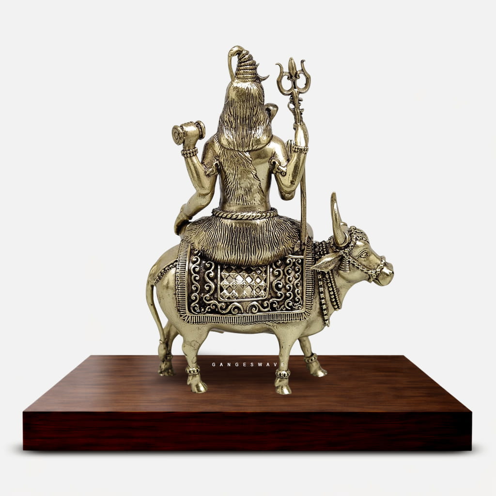 Shiva Superfine Brass Murti on Nandi - 6 inches - Image 5
