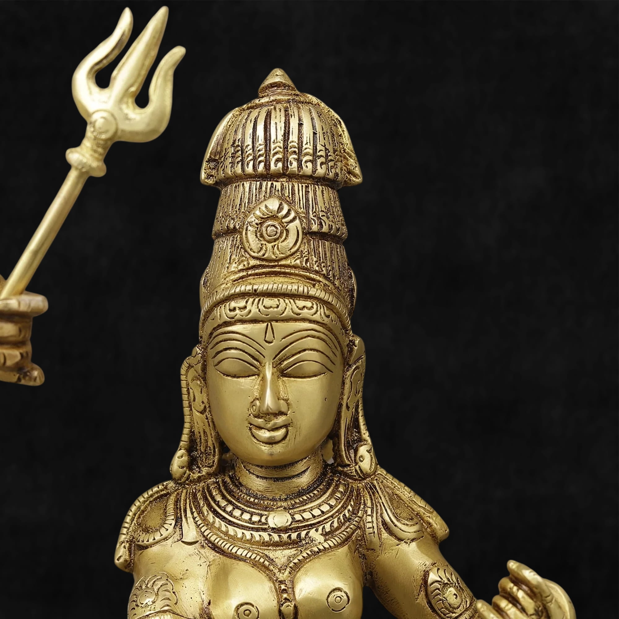 Divine Dancing Shiva and Devi Brass Sculpture - Image 7
