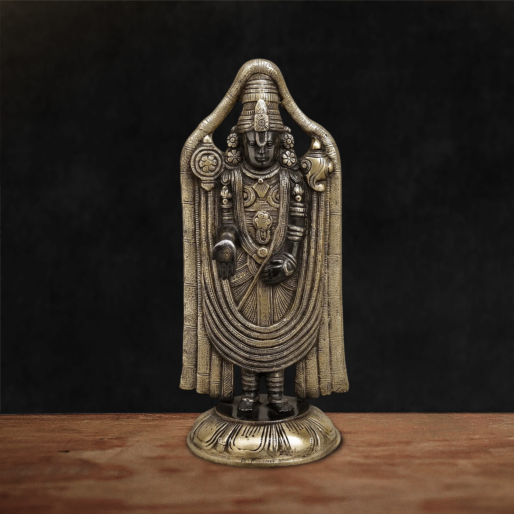 Brass Tirupati Balaji Statue in Antique Finish - 19 inches