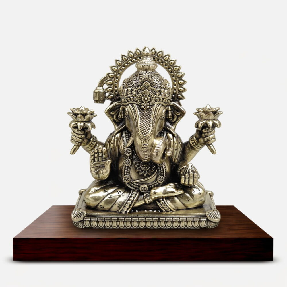 Superfine Brass Lord Ganesha Statue - 6 inches