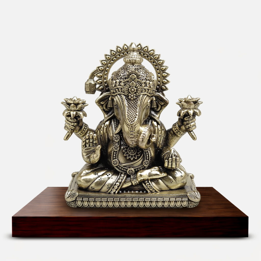 Superfine Brass Lord Ganesha Statue - 6 inches