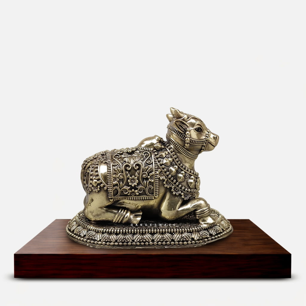 Decorative Nandi Superfine Brass Statue - 8 inches - Image 5