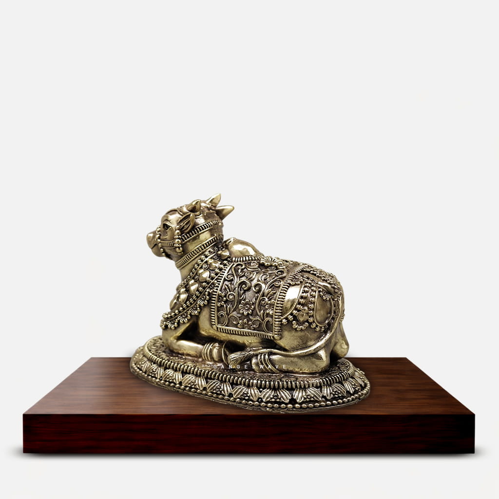 Decorative Nandi Superfine Brass Statue - 8 inches - Image 4