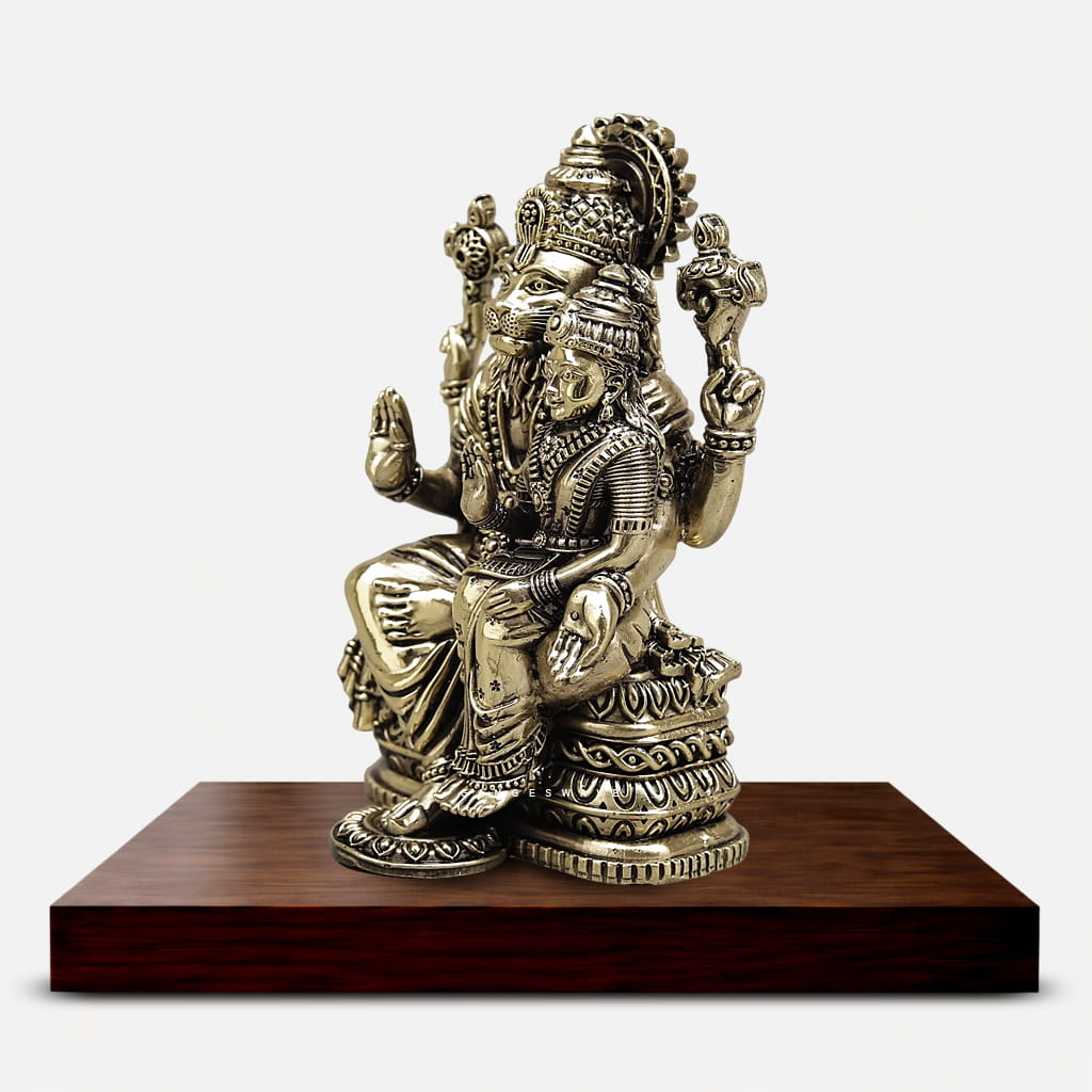 Varaha with Goddess Lakshmi Superfine Brass Idol - 8 inches - Image 3