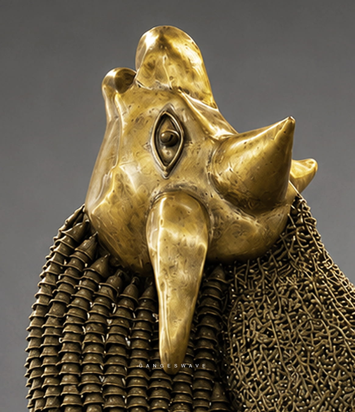 Artistic Abhaya Brass Nandi Sculpture - 60 inches - Image 4