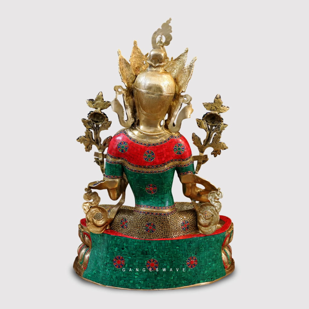 Meenakari Brass Superfine Tara Statue - 33 inches - Image 5