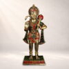 Large Handcrafted Meenakari Brass Hanuman Statue - 34 inches